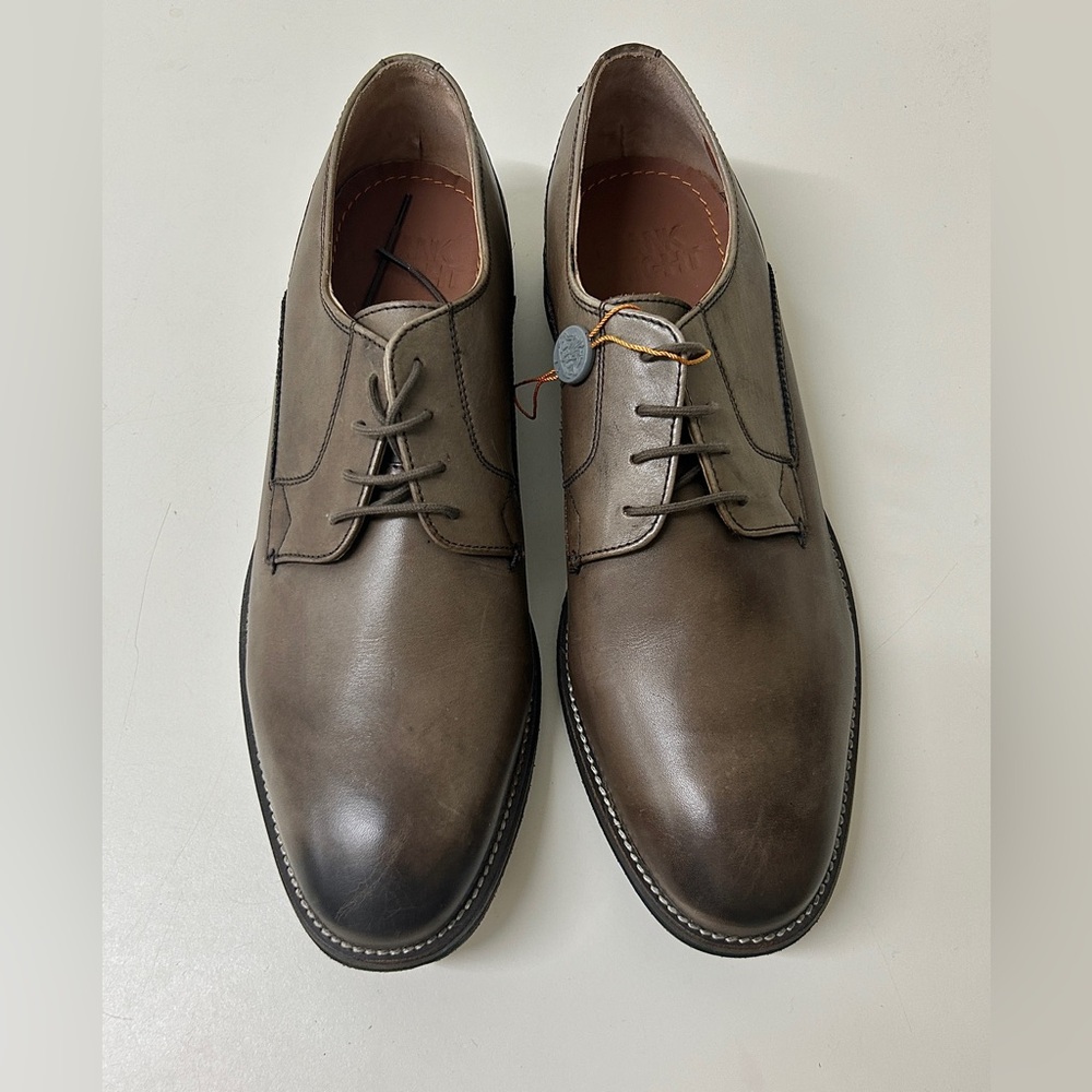 Men’s 12 EU 46 Frank Wright MERTON Antiqued Brown Leather Oxford Shoes